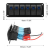 Car Marine Boat Panel / 6 Gang 4 Pin / Toggle Rocker Switch Panel