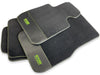BMW 4 Series G22 Carbon Fiber Leather Green Floor Mats (2020-2023)