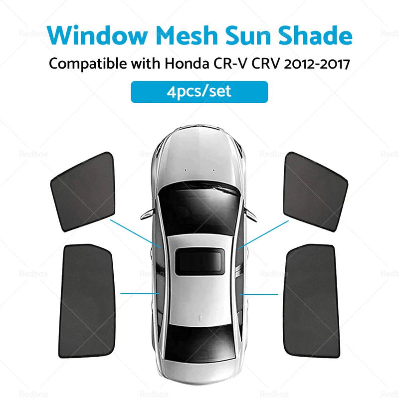 Honda CR-V 4x Foldable Window Mesh Sun Shade (2012-2017)