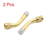 Car Motorcycle 2 x Gold Tone 135 Degree Tire Valve Extension Adapter
