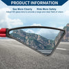 Motorcycle M8/M10 2 x Rear View Mirrors Triangle Black Red Aluminum Alloy