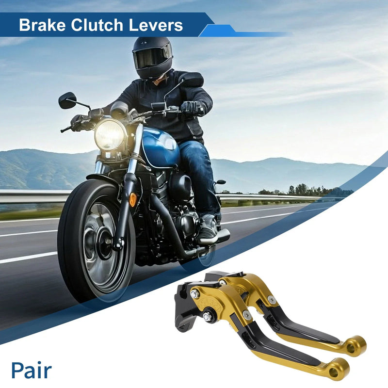 Yamaha WR125X 2 x Adjustable Brake Clutch Levers Gold Tone Black