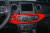2018-2023 Jeep Wrangler JL ABS Red Air Control Panel Cover Trim (2018-2023)