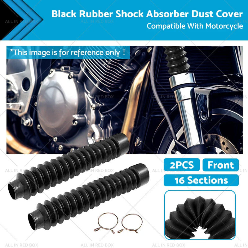Motorcycle - Black Rubber Front Fork Dust Gaiters