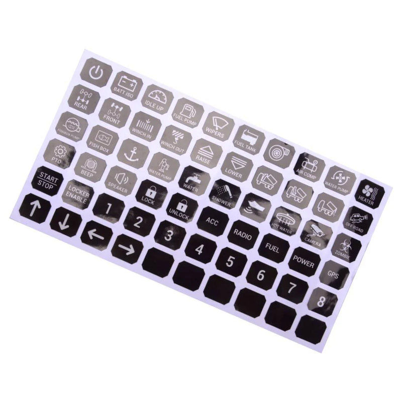 Car RV 6 / 8 Gang 240pc Light Lamp Switch Panel Labels