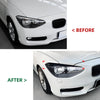 BMW 1 Series F20 F21 2 x Gloss Black Headlight Eyelid Trim Covers (11-14)