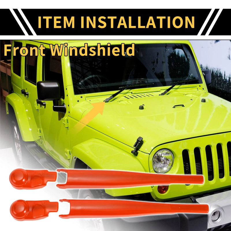 Jeep Wrangler JL JLU Front Window Wiper Arm Blades Cover Trim (2018-2023)