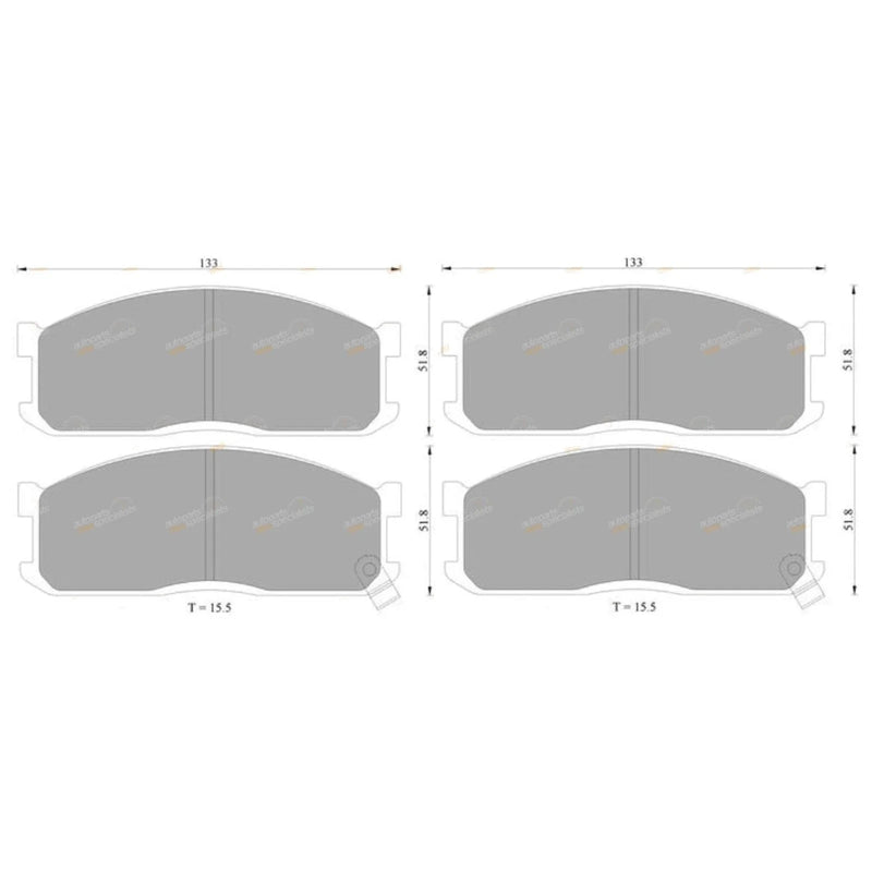 Mazda E2500 2.5L WL Diesel RWD Van Front Disc Brake Pads Set (1997-1999)