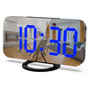 Bedroom Wall LED Digital Alarm Clock Mirror Display with Snooze