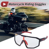 Motorcycle Riding Goggles Light Red Lens Black Frame PC