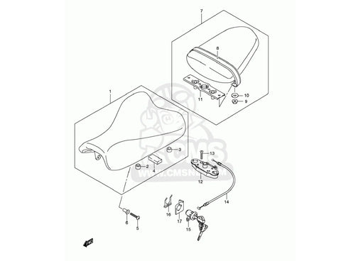 Suzuki GSX-R600 Bolts / 2x / Rear Fairing Seat Bolts Shoulder (2008–2010)