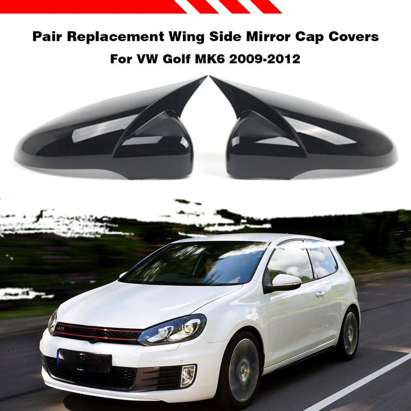 Golf MK6 Gloss Black  Rearview Mirror Cover Cap (2010–2013)