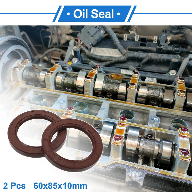 Oil Seal Rotary Shaft Seal FKM Rubber 60x85x10mm Brown 2 x