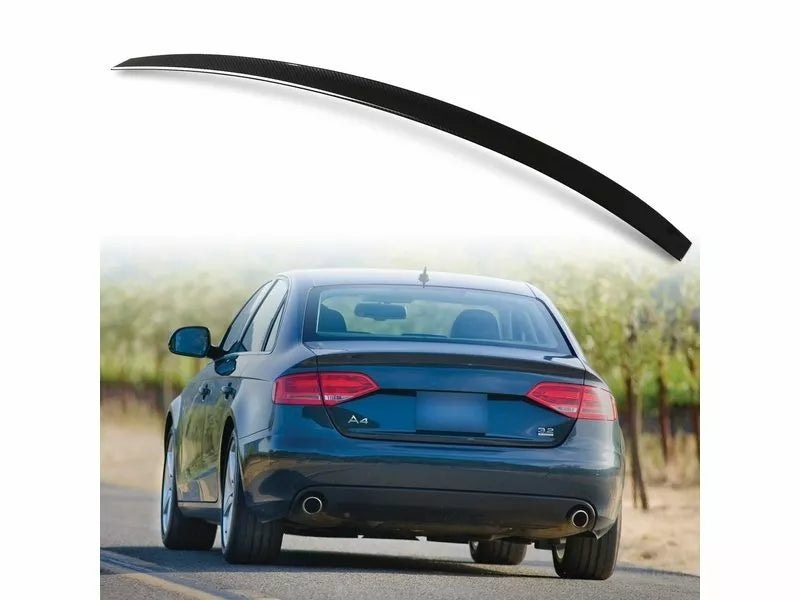 Audi A4 B8 Sedan 4D Carbon Fiber Look ABS Boot Spoiler (2007-2012)