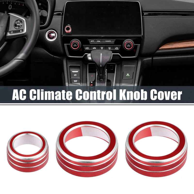 Honda CR-V (2017-2021) Red 3 x AC Knob Ring Covers