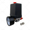 4 Port Air Compressor Pressure Switch Manifold Regulator + Safety Valve 175psi