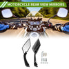 M8 / M10 2 x Rear View Mirrors Prismatic Carbon Fiber Pattern Black