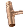 Fuel Tube Connector 16x10x16mm Brass Tee 3-Way Hose Barb Fitting