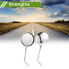Motorcycle Rear View Mirrors Round Chrome Silver Tone ABS Metal 1set