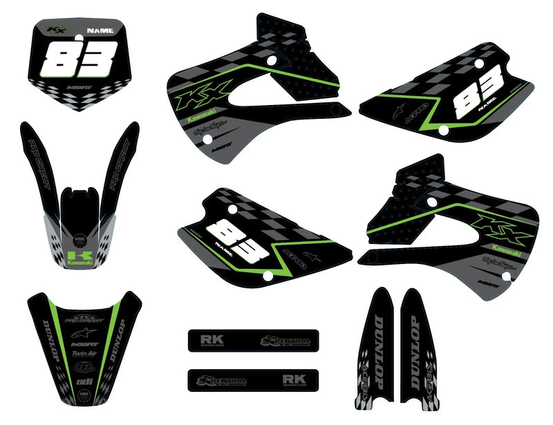 Kawasaki KX 85 (1998-2013) GRANITE Style Stickers Custom Graphics Full Kit