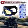Set Motorcycle Riding Goggles Yellow Lens Blue Frame PC Cycling Sunglasses