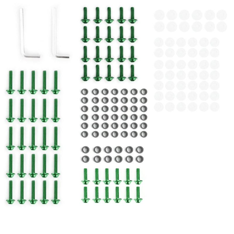 F2 158 Piece Green Aluminium Fairing Screw Trim Bolts Set