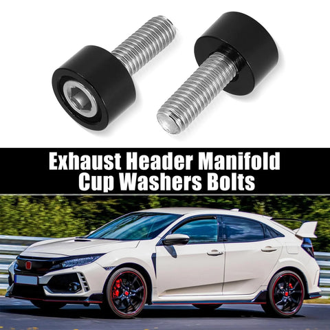 Honda Acura 9pcs M8x1.25 Exhaust Header Manifold Washers Bolts Black