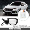 Honda Civic 3 Pin Right Side Exterior Door Mirror Assembly Black (2016-2021)