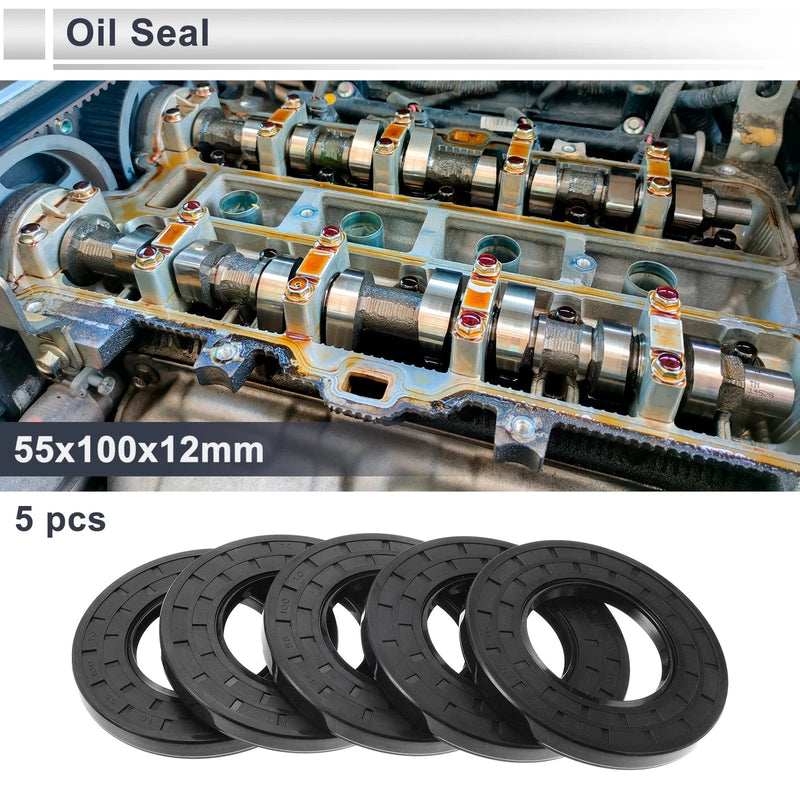 Oil Seal 55x100x12mm Seal Ring Rotary Shaft Seal Nitrile Rubber 5 pcs