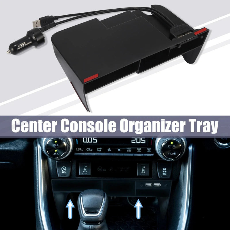 Toyota RAV4 1pcs Black Center Console Box Organizer (2019–2021)