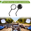 M10 Motorcycle Rear View Mirrors / Round Shape Black Metal ABS /