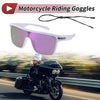 Motorcycle Riding Goggles Purple Lens White Frame Tri-Acetyl Cellulose