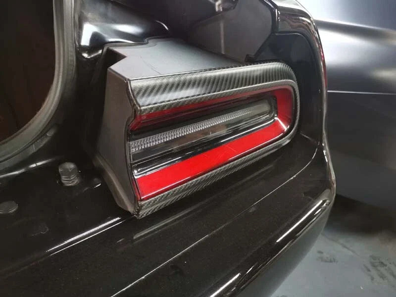Dodge Challenger 2015-2022 Dry Carbon Fiber Tail Light Cover Trim Frame