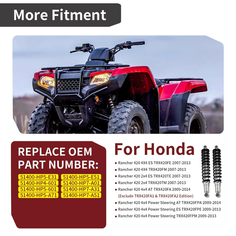 Honda Rancher 420 ES 2 x Front Air Shocks (2007–2013)