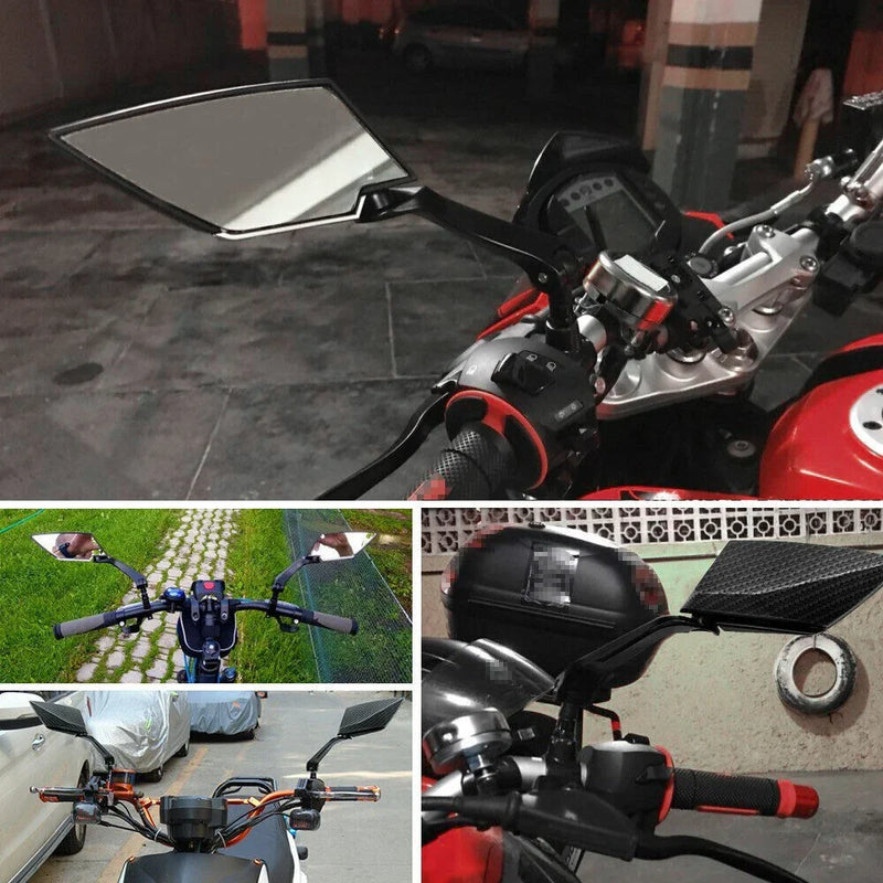Universal Motorbike & Scooter Black Motorcycle Bar End Mirrors