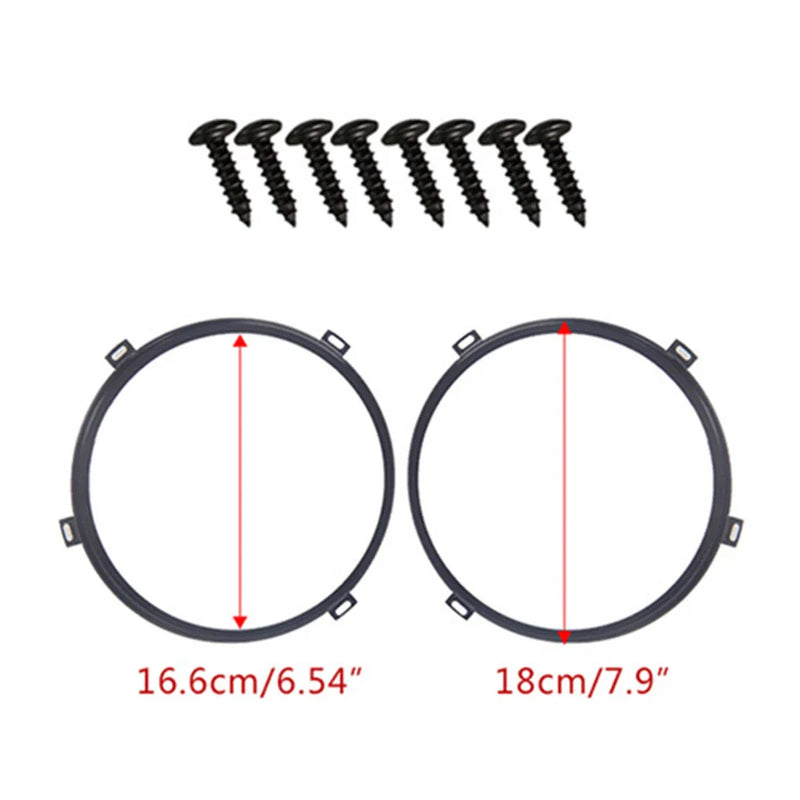 Jeep Wrangler JK 7" Headlight Mount Bracket Ring Black (2007-2018)
