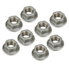 8 x M10 x 1.25 Stainless Steel Hex Flange Nuts