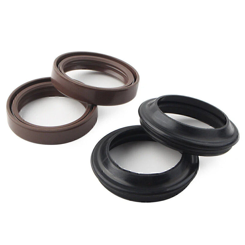 Motorcycle 4 Pcs Brown Front Fork Damper Seal