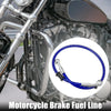 Motorcycle Fitting Ends 60cm 10mm Braided Brake Clutch Oil Hoses Blue