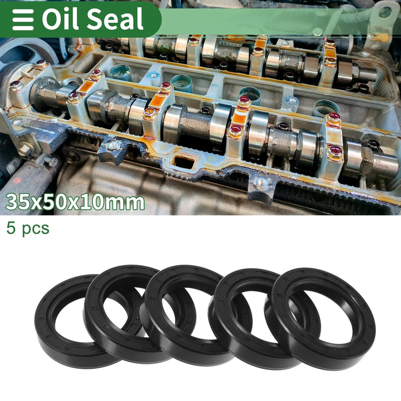 Make Model Oil Seal / 35x50x10mm / NBR Rubber Rotary Shaft Seal Black 5 x