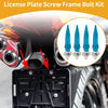 License Plate Screws Covers 82mm 4Pcs Aluminum Alloy Blue Universal Motorcycle