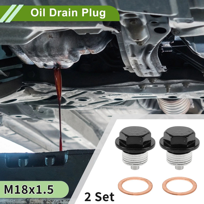 Car Motorcycle 2 x M18x1.5 Copper Oil Drain Plug W/Gasket