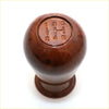 Polished wooden shift knob with glossy finish and engraved h-pattern for 5 speed mazda 1000-1800 rx1-rx5