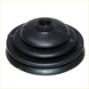 Black rubber shift knob boot for nissan datsun 720 king cab 1979-1986 with concentric layers and central threaded hole