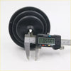 Black rubber plunger measured with digital caliper for shift knob boot on nissan datsun 720 king cab 1979-1986