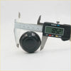 Black glossy spherical shift knob for Toyota Hilux 1983-1997 being measured with digital caliper