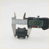 Black rubber shock absorber grommet bush being measured with digital caliper for nissan 720 d21 sd22 sd23 sd25