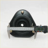 Black rubber shock absorber mount with brass bolts and digital caliper measuring width for datsun nissan sunny