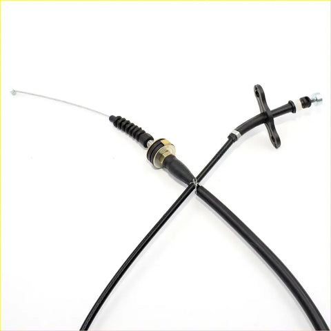 Black short throttle cable for Nissan Navara d22 with metallic connector and rubber grip for 1997-2014 models