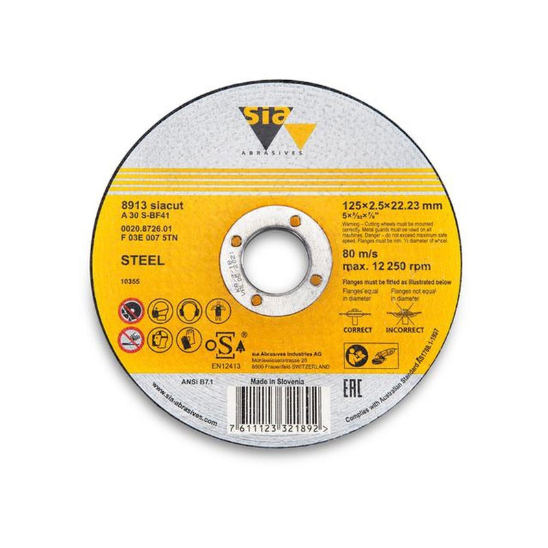 sia Abrasives Cut-Off Wheel AS46T BF41 Steel/Inox 125 x